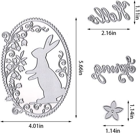 ALIBBON 2Pcs Easter Rabbit Egg Frame Die Cuts for Card Making, Easter Cutting Dies Metal Template Molds, Easter Dies for Crafting DIY Photo Album Embossing Scrapbooking Supplies in Kuwait