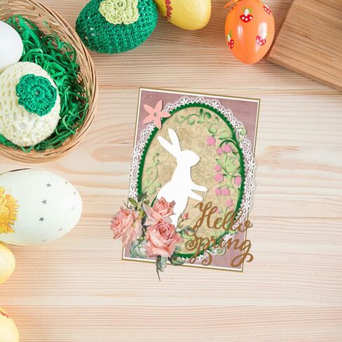 ALIBBON 2Pcs Easter Rabbit Egg Frame Die Cuts for Card Making, Easter Cutting Dies Metal Template Molds, Easter Dies for Crafting DIY Photo Album Embossing Scrapbooking Supplies in Kuwait
