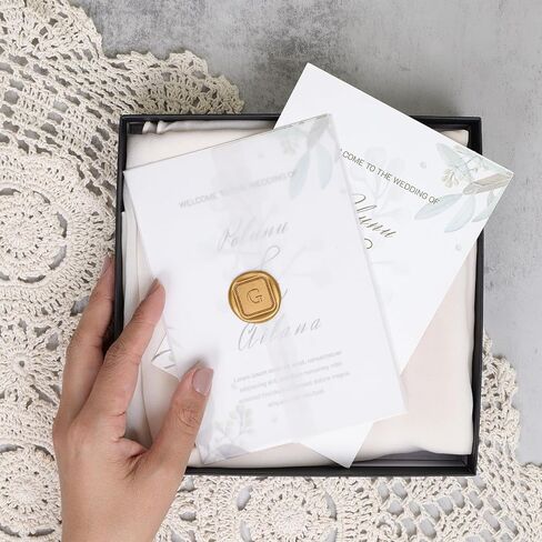 UNIQOOO Initial Alphabet Wax Seal Stickers Letter G - Classic Monogram Wedding Invitation Envelope Seal Stickers, 50 Pcs Self-Adhesive Antique Gold Stickers for Party, Christmas, Gift Wrapping in Saudi Arabia
