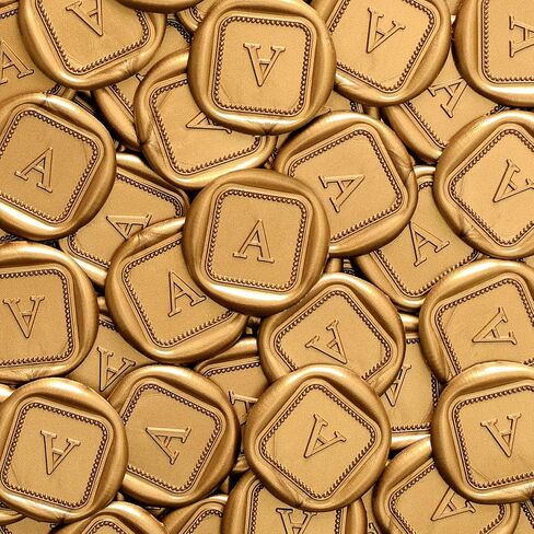 UNIQOOO Initial Alphabet Wax Seal Stickers Letter G - Classic Monogram Wedding Invitation Envelope Seal Stickers, 50 Pcs Self-Adhesive Antique Gold Stickers for Party, Christmas, Gift Wrapping in Saudi Arabia