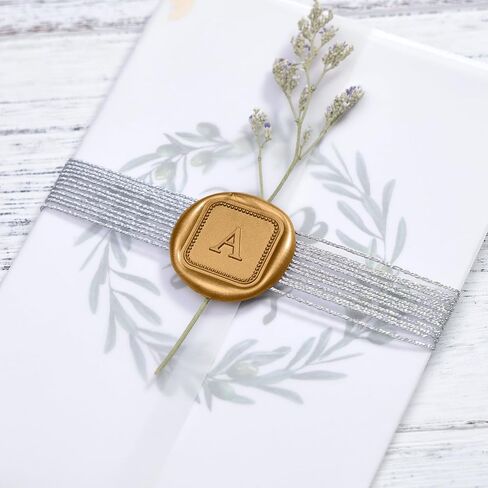 UNIQOOO Initial Alphabet Wax Seal Stickers Letter G - Classic Monogram Wedding Invitation Envelope Seal Stickers, 50 Pcs Self-Adhesive Antique Gold Stickers for Party, Christmas, Gift Wrapping in Saudi Arabia