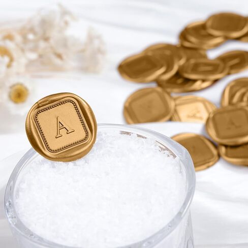 UNIQOOO Initial Alphabet Wax Seal Stickers Letter G - Classic Monogram Wedding Invitation Envelope Seal Stickers, 50 Pcs Self-Adhesive Antique Gold Stickers for Party, Christmas, Gift Wrapping in Saudi Arabia