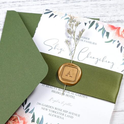 UNIQOOO Initial Alphabet Wax Seal Stickers Letter G - Classic Monogram Wedding Invitation Envelope Seal Stickers, 50 Pcs Self-Adhesive Antique Gold Stickers for Party, Christmas, Gift Wrapping in Saudi Arabia