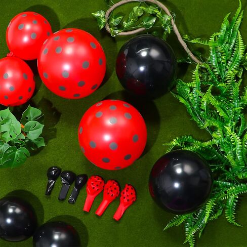 100 Pieces Polka Dots Latex Balloons Ladybug Strawberry Balloons for Party Decor Birthday Wedding Supplies(12 Inch, 10 Inch,Mixed Style) in Saudi Arabia