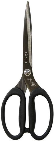 Tim Holtz Scissors All Purpose - 9.5 Inch Titanium Snips with Micro Serrated Blade Edge - Non Stick Craft Tool for Cutting Paper, Fabric, and Sewing - Comfort Grip Handles in Saudi Arabia