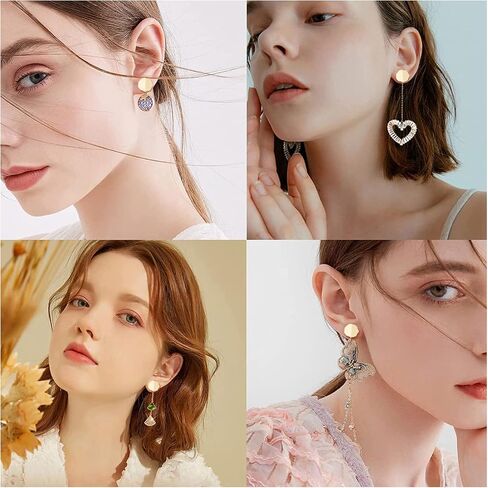 Beebeecraft 20Pcs/Box Irregular Round Stud Earring Findings 18K Gold Plated Fold Flat Round Earring Posts with Loop and Clear Ear Nuts for DIY Jewelry Making in Saudi Arabia