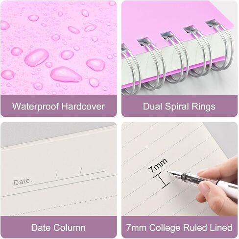 HIUKOOKA Spiral Notebook A4 - College Ruled Notebooks for work, 300 Pages Notebook Journal 8.5 x 11 inches, PVC Cover notebook 100gsm Thick Paper,Journals For Women Writing, Note Taking(Purple) in Saudi Arabia