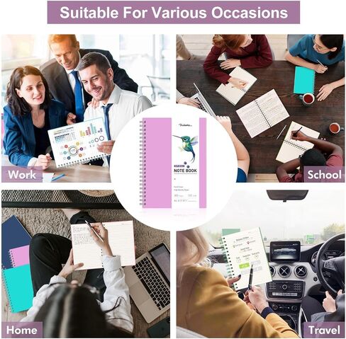 HIUKOOKA Spiral Notebook A4 - College Ruled Notebooks for work, 300 Pages Notebook Journal 8.5 x 11 inches, PVC Cover notebook 100gsm Thick Paper,Journals For Women Writing, Note Taking(Purple) in Saudi Arabia