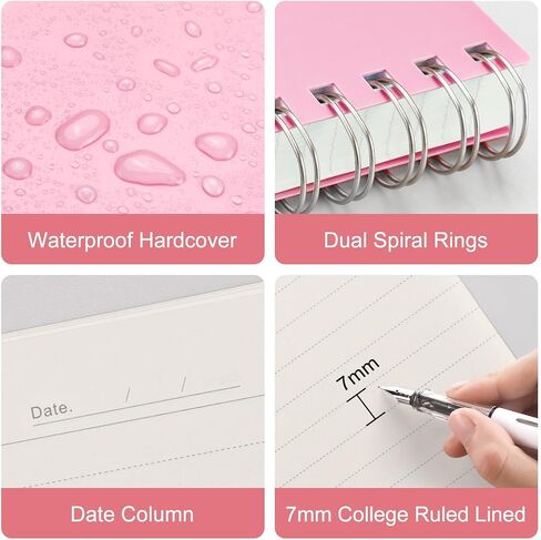 HIUKOOKA Spiral Notebook A4 - College Ruled Notebooks for work, 300 Pages Notebook Journal 8.5 x 11 inches, PVC Cover notebook 100gsm Thick Paper,Journals For Women Writing, Note Taking(Purple) in Saudi Arabia