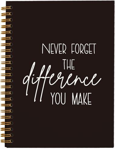 QUICQOD Never Forget The Difference You Make Notebook,Inspiratioanl Notebook Journal for Work Office School Student Teacher Coworker,Positive Hardcover Spiral Notebook 5.5x8.3(beige) in Saudi Arabia