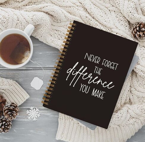 QUICQOD Never Forget The Difference You Make Notebook,Inspiratioanl Notebook Journal for Work Office School Student Teacher Coworker,Positive Hardcover Spiral Notebook 5.5x8.3(beige) in Saudi Arabia