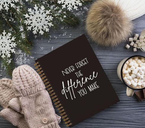 QUICQOD Never Forget The Difference You Make Notebook,Inspiratioanl Notebook Journal for Work Office School Student Teacher Coworker,Positive Hardcover Spiral Notebook 5.5x8.3(beige) in Saudi Arabia