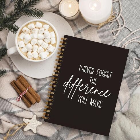 QUICQOD Never Forget The Difference You Make Notebook,Inspiratioanl Notebook Journal for Work Office School Student Teacher Coworker,Positive Hardcover Spiral Notebook 5.5x8.3(beige) in Saudi Arabia