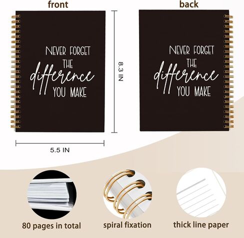 QUICQOD Never Forget The Difference You Make Notebook,Inspiratioanl Notebook Journal for Work Office School Student Teacher Coworker,Positive Hardcover Spiral Notebook 5.5x8.3(beige) in Saudi Arabia