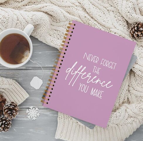 QUICQOD Never Forget The Difference You Make Notebook,Inspiratioanl Notebook Journal for Work Office School Student Teacher Coworker,Positive Hardcover Spiral Notebook 5.5x8.3(beige) in Saudi Arabia
