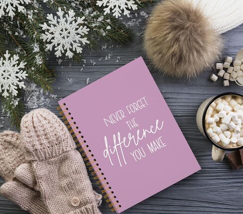 QUICQOD Never Forget The Difference You Make Notebook,Inspiratioanl Notebook Journal for Work Office School Student Teacher Coworker,Positive Hardcover Spiral Notebook 5.5x8.3(beige) in Saudi Arabia