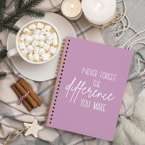QUICQOD Never Forget The Difference You Make Notebook,Inspiratioanl Notebook Journal for Work Office School Student Teacher Coworker,Positive Hardcover Spiral Notebook 5.5x8.3(beige) in Saudi Arabia