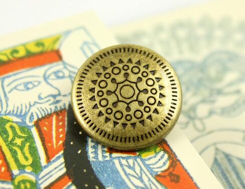 Bezelry 12 Pieces Native Sun Metal Shank Buttons. 18mm (11/16 inch) (Antique Brass) in Kuwait