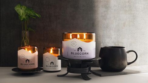 Bluecorn Beeswax 3-Wick Refill for Beeswax Candle in Recycled Blown Glass. 100% Pure Beeswax, Unscented Candle, 22oz in Kuwait