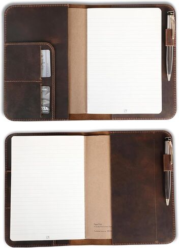 TheAntiq Green A5 Leather Journal Cover - Refillable & Stylish Notebook Protector 6x9 inches with Pocket, Card Slots, Pen Holder for Men & Women - Handmade Leather Diary Cover for Travelers & Writers in Saudi Arabia