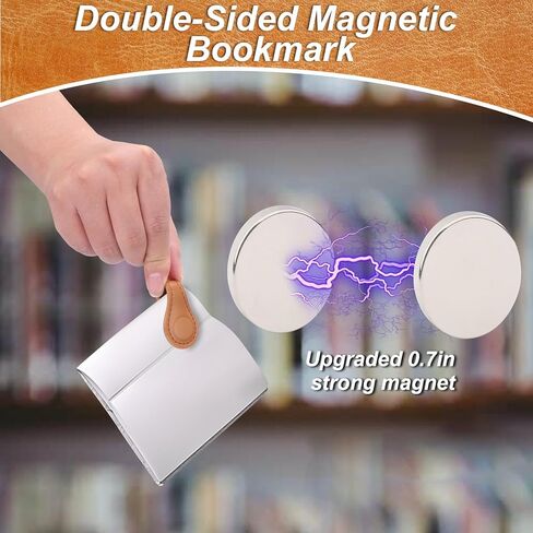 4PCS Magnetic Bookmarks, Leather Magnetic Bookmarks for Women, Double-Sided Magnetic Book Mark Clip Gift for Book Lover Readers Men Women Teachers Students, Book Accessories in Kuwait