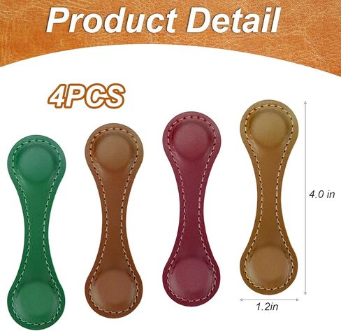 4PCS Magnetic Bookmarks, Leather Magnetic Bookmarks for Women, Double-Sided Magnetic Book Mark Clip Gift for Book Lover Readers Men Women Teachers Students, Book Accessories in Kuwait