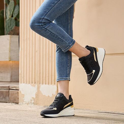 Cestfini Fashion Wedge Heeled Sneakers for Women Platform Sneakers Non-Slip Women Wedge Tennis Shoes in Saudi Arabia