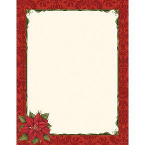 Great Papers! Poinsettia Damask Letterhead, 80 count, 11" x 8.5" (2011870)