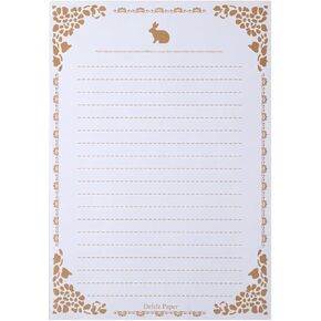 10/50/100 Pcs A5(21cm×14.8cm/8.2″×5.8″) Vintage Flower rabbit Design Letterhead Kraft Writing Paper Set Office School Supplies Stationery Letter Paper (50pcs White 1) in Kuwait