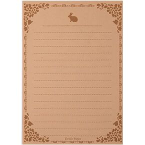 10/50/100 Pcs A5(21cm×14.8cm/8.2″×5.8″) Vintage Flower rabbit Design Letterhead Kraft Writing Paper Set Office School Supplies Stationery Letter Paper (50pcs White 1)