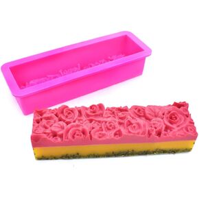 Cake Baking Loaf Molds Pastry Toast Silicone Moulds Handmade Soap Bar Rose Flower Silicone Mold