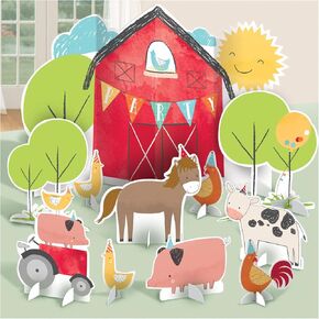 Adorable Multicolor Barnyard Birthday Bash (1 Set) - Sturdy Table Decorations - Charming & Vibrant Design - Perfect for Kid's Celebrations