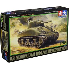 Tamiya Néant 32523 1:48 US Tank Sherman M4A1 Früh.A. -Model, Plastic, Assembly kit, Detailed Replica, Multicoloured