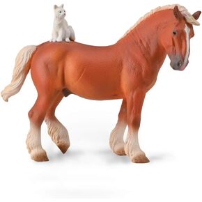 Reeves International CollectA 88916 Draft Horse with Cat, 6.22" x 4.72"