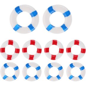 ifundom 80PCS Mini Life Ring Mini Swimming Ring Miniature Life Rings Nautical Life Buoy Landscape Swim Ring Buoy Nautical Decor Cake Decorations Dollhouse Beach Theme Decorations