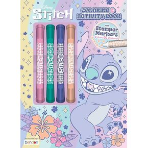 Bendon Stitch Coloring and Activity Book | Stitch Coloring Book | Lilo & Stitch Coloring Book | Stitch Activity Book | with 4 Stamper Markers | Officially Licensed
