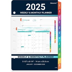 2025-2026 Planner Refills - Planner Refills 2025-2026, JULY 2025 - JUNE 2026,5-1/2" x 8-1/2", A5 Planner Inserts, Weekly and Monthly Spread with 7-Hole Punched