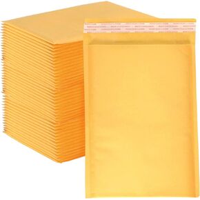 JAPCHET 40 Pack 8.5 x 11 Inches Yellow Kraft Bubble Mailer, Self Seal Padded Envelopes, Bubble Mailer Mailing Envelopes for Shipping, Mailing, Packaging