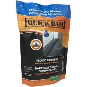 Quick Dam QD65-1 Water-Activated Flood Barrier-5 Feet-1/Pack, 5-ft, Black
