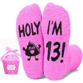 HAPPYPOP 13th Birthday Gifts Ideas Socks - 13 Year Old Birthday Presents for Girls, Happy Birthday Socks for 13 Year Olds