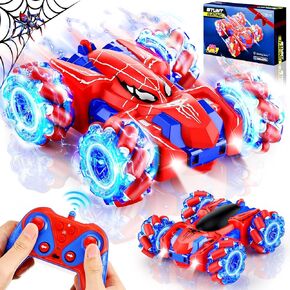 Spider Remote Control Car for Boys 4-6, Cool Rechargeable Spider RC Car with 360 Flips 4WD Off-Road and Bright Light, Fun Indoor Outdoor Toys Birthday Gifts for Boys Girls Kids 3-5 4-6 6-8 Years Old