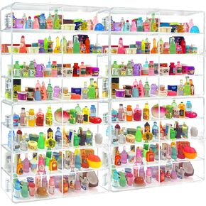 8 Slots Mini Brands Display Case，Plastic Mini Brands Storage Case Collector Toys, Shopkins Real Littles, Mini Mart Storage Organizer(4 Pack-32 Slots)