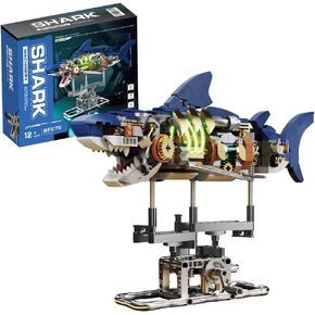 RiceBlock Shark Animal Building Block Set, A Gift for Compatible with Lego Sets for Boys 8-14, Sea Creatures Marine Animal Building Blocks Toys Crossing Ocean Lovers, 687 Pieces