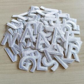 104pcs Iron on Letter Patches 1.5 inch, 4 Sets of 26 Embroidered Alphabet A-Z Patches for Clothing Jackets Hats Backpacks Jeans Blue