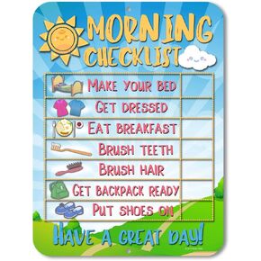 Honey Dew Gifts Daily Bedtime Routine Reward Chart for Kids and Autism, Tin Learning Calendar for Kids, Visual Teaching Tool, HDG-1028