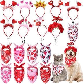 18 Pcs St Patricks Day Dog Headband Green Shamrock Dog Bandanas Costume Buffalo Plaid Triangle Pet Scarf Adjustable Head Bopper Holiday Pet Costume Accessories for Dogs Puppy Cats Outfit Decor in Kuwait