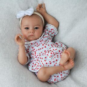 SCOM Lifelike Reborn Baby Dolls 16 Inch Preemie Newborn Real Life Baby Dolls Realistic Baby Girl with Eyes Open - Real Looking Baby Dolls for Kids 3+
