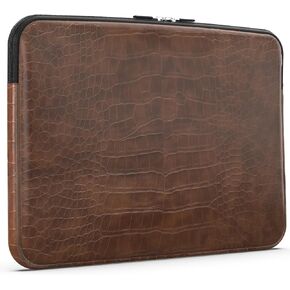 iCasso Laptop Sleeve 13 inch 14 inch, Waterproof PU Leather Laptop Sleeve for 13 inch MacBook Air/Pro M2 M1 Chip, Slim Protective Notebook Computer Sleeve for 13-14in HP Lenovo Dell Asus Acer, Brown