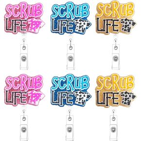 6pcs CNA Life Badge Reel Holder Retractable for Certified Nurse Assistant,Cute Medical Assistant Bling Glitter CNA Life Accessories Essentials Supplies for Office Hospital Work Nurses Gifts. in Saudi Arabia