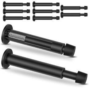 Black Door Stops, 10 Pack Door Stoppers, 4.4 Inch Spring Door Stop for Wall Door Bumper Rubber Tips Wall Protector Door Stopper for Bottom of Door, Matte Black
